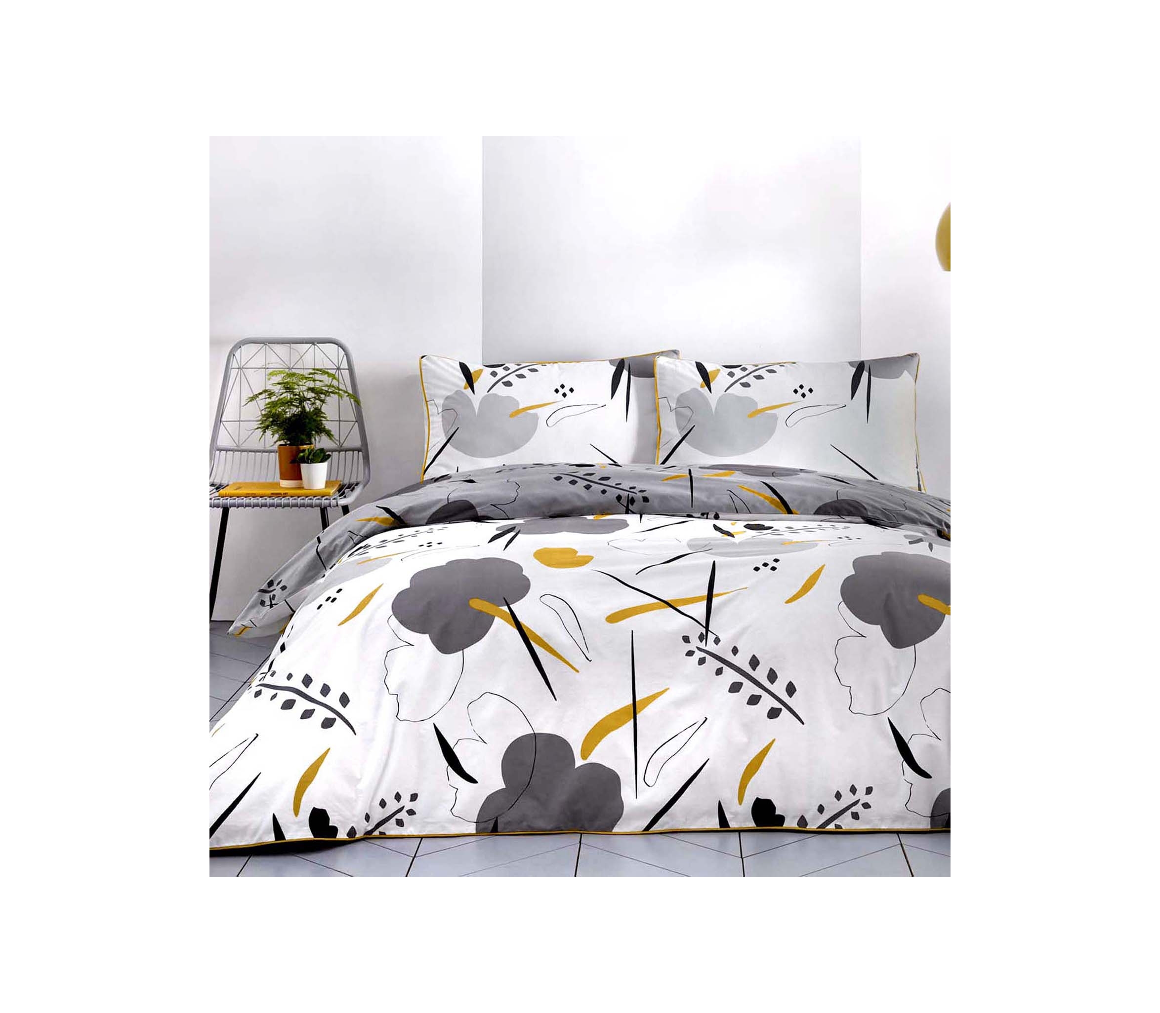 Appletree Raphael Grey & Ochre Bedding J Rosenthal & Son
