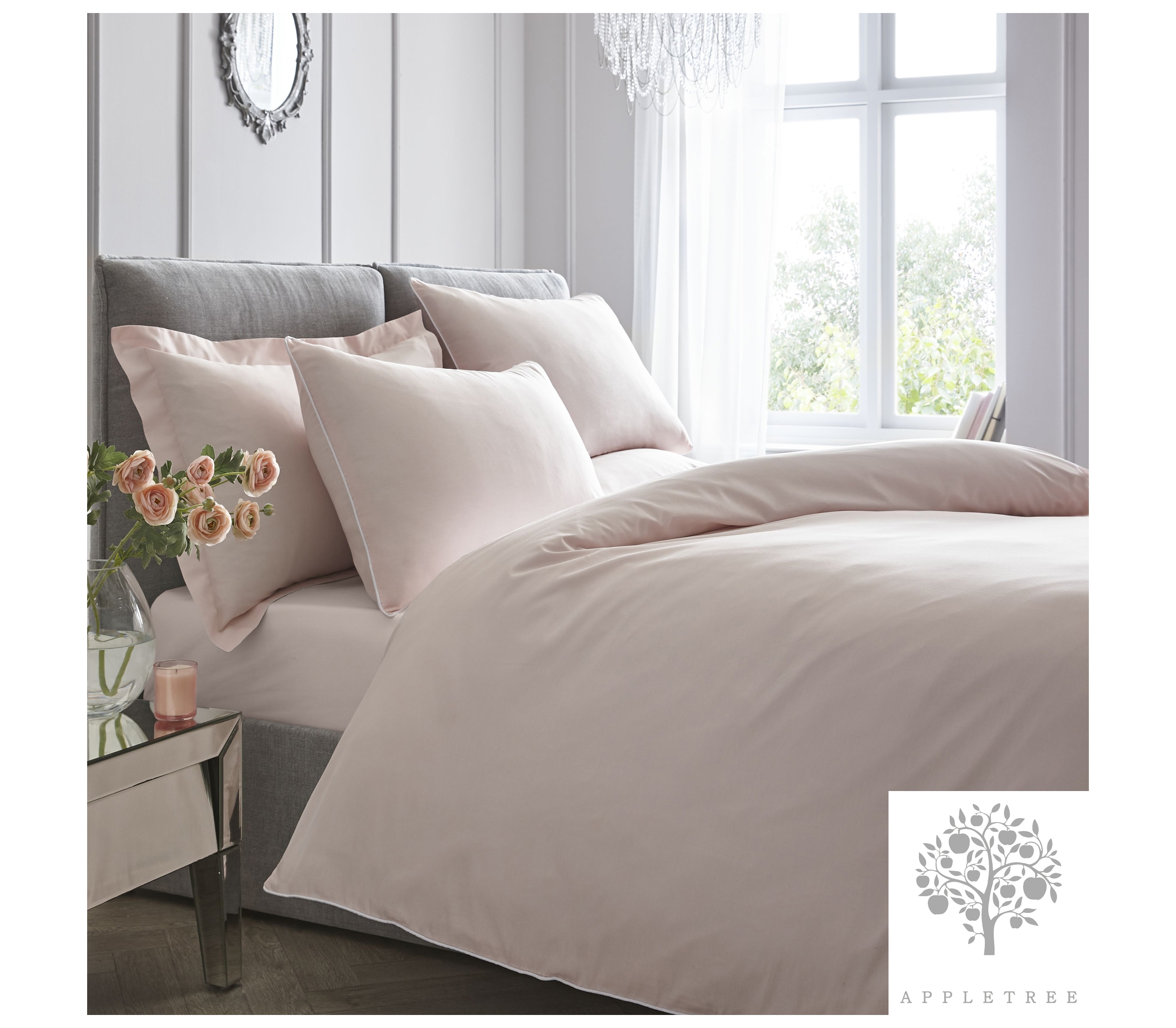 Appletree Signature Plain Dye Blush Pink Duvet Cover