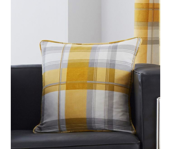Fusion Balmoral Check Ochre Cushion Cover J Rosenthal Amp Son