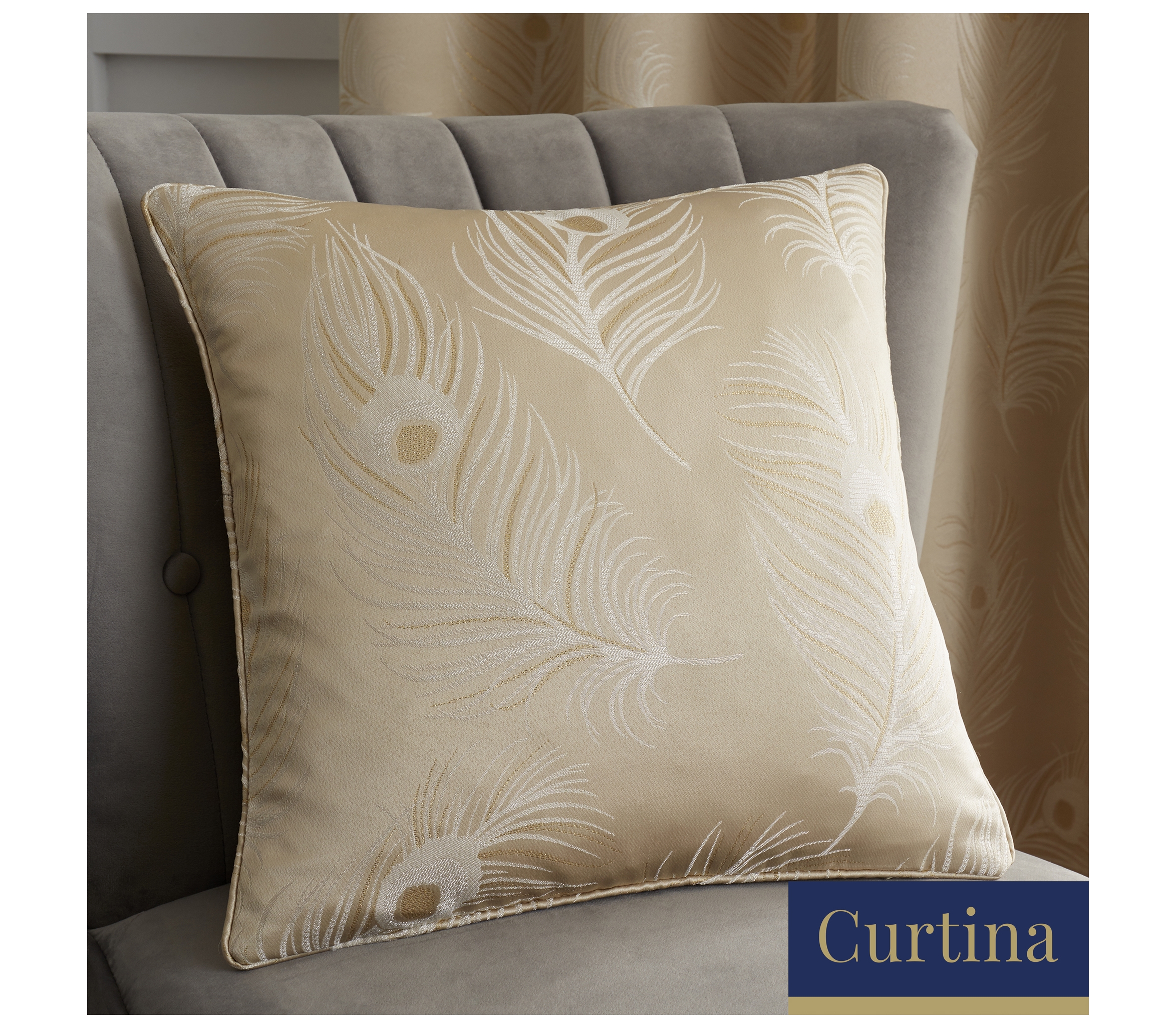 Curtina Feather Natural Filled Cushion J Rosenthal & Son