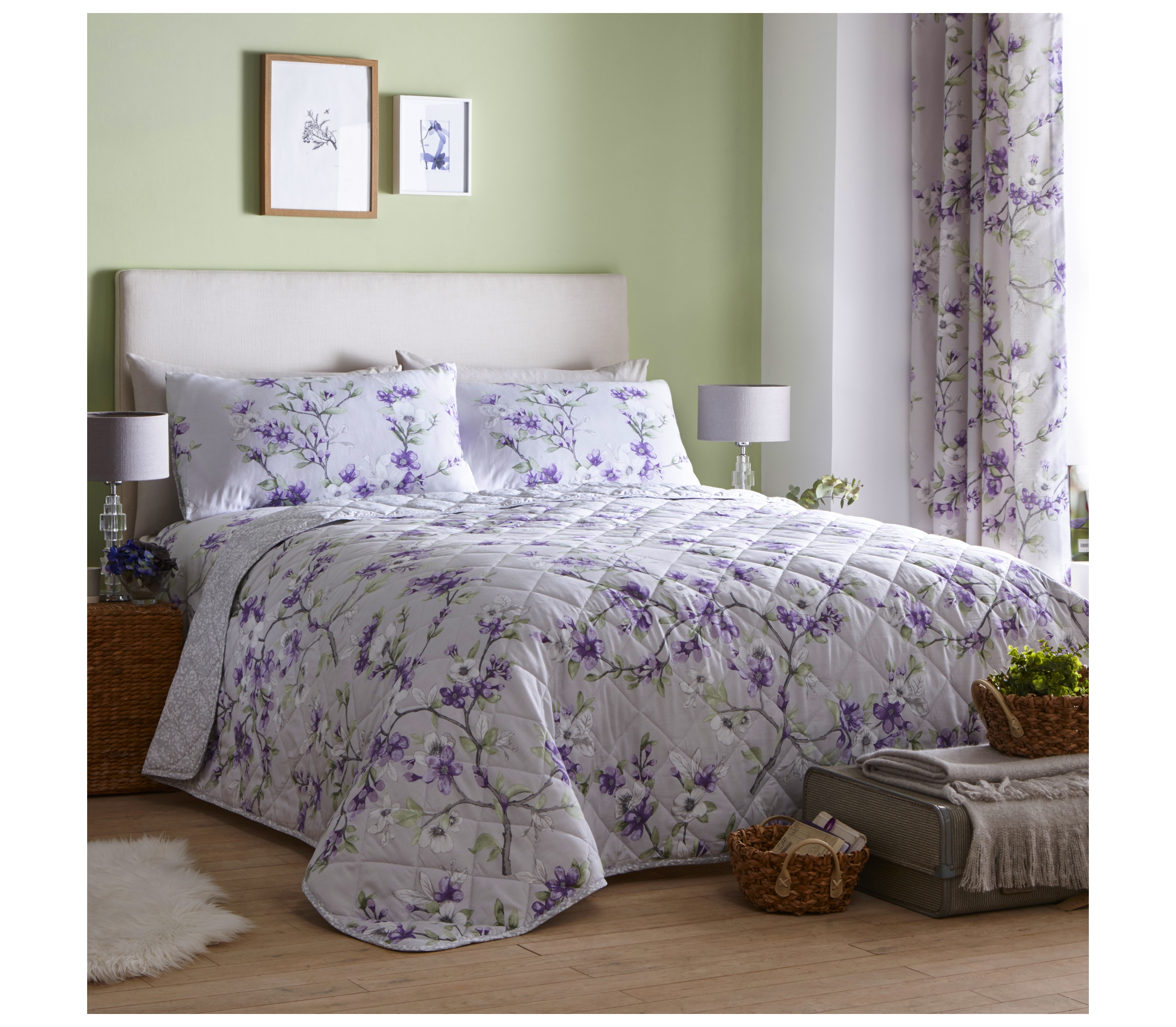 Dreams and Drapes Suki Lilac Bedspread J Rosenthal & Son