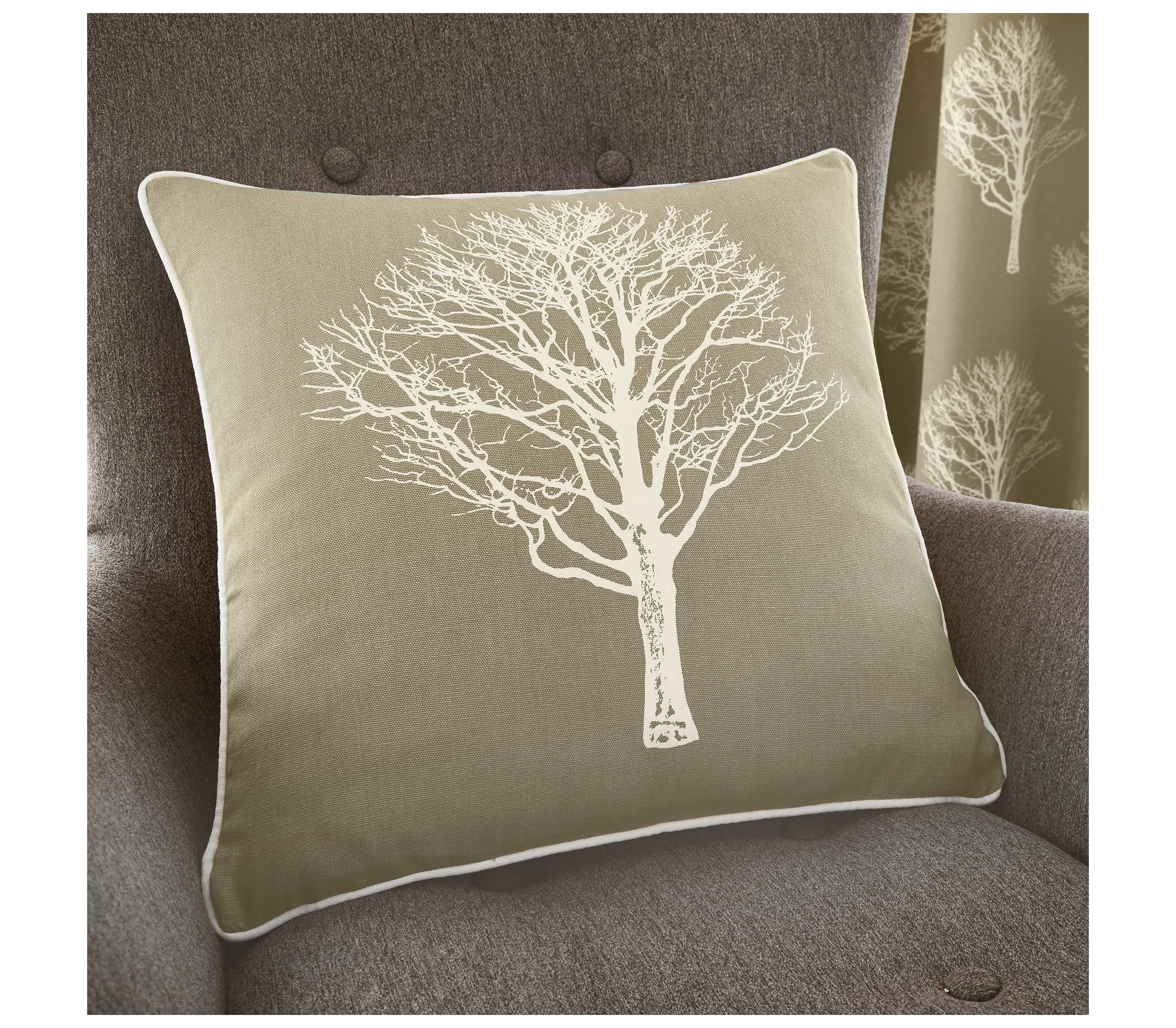 Fusion Woodland Trees Linen Cushion Cover J Rosenthal & Son