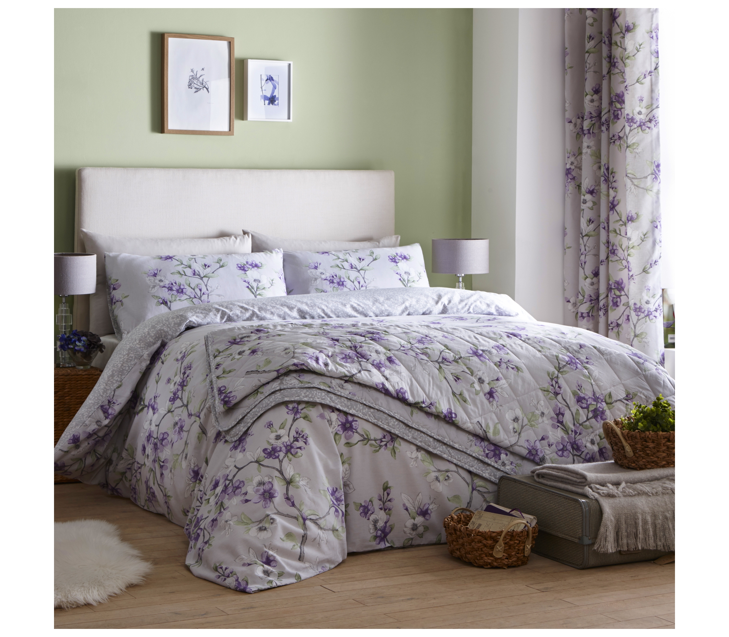 Dreams and Drapes Suki Lilac Duvet Cover Set J Rosenthal & Son