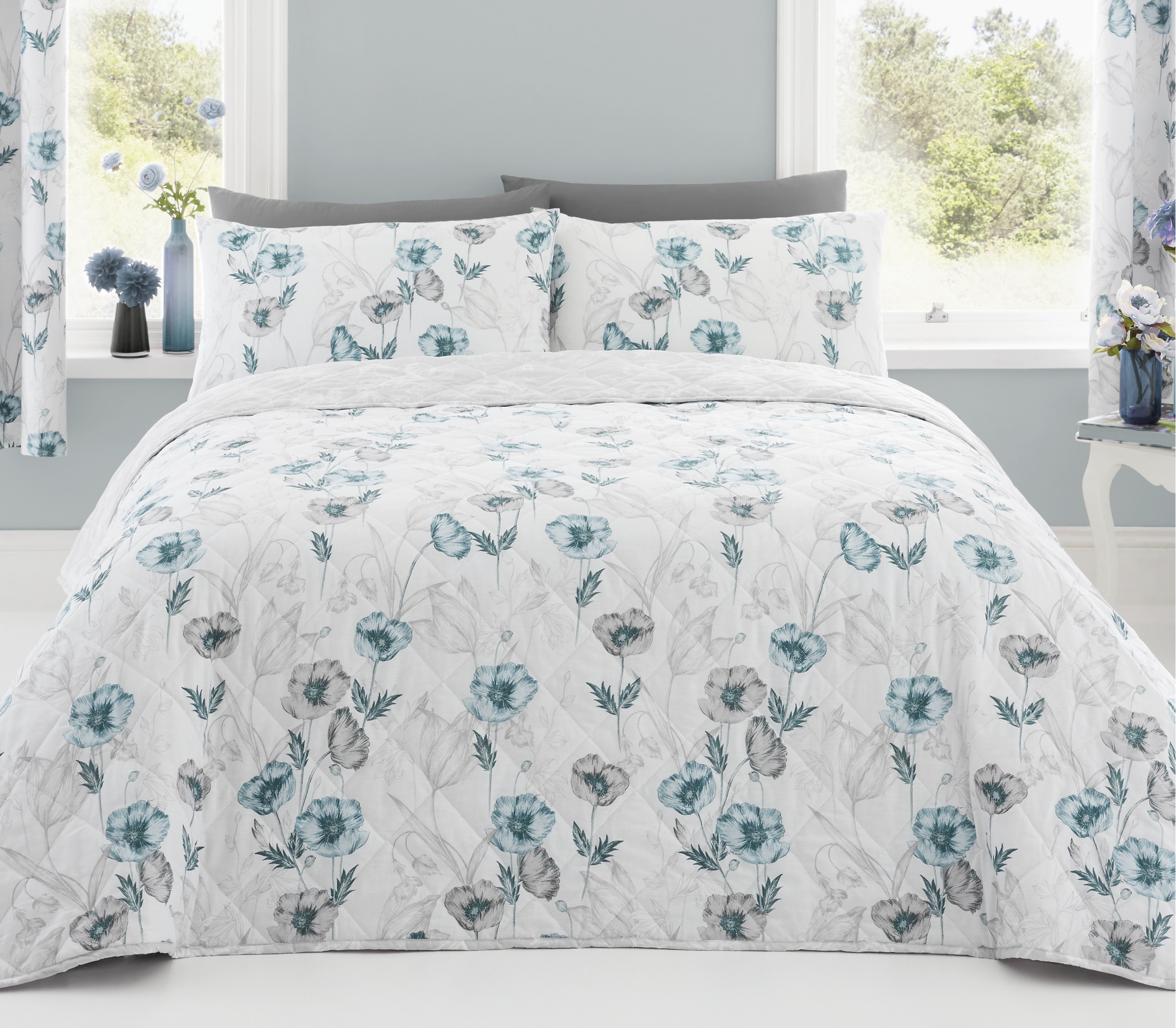 Fliss Duck Egg Bedspread J Rosenthal & Son