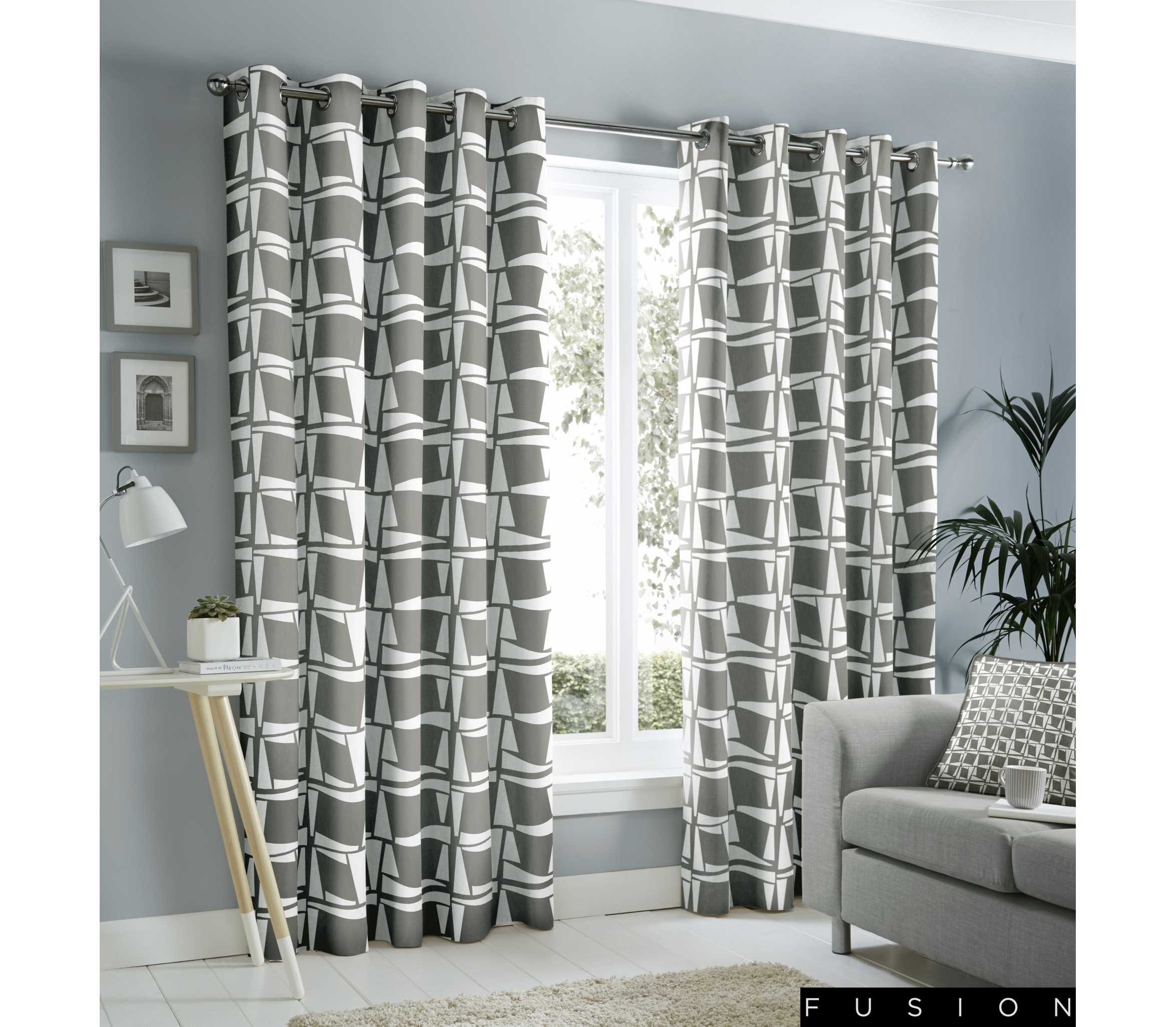 fusion capella grey pair eyelet curtains fusion capella grey pair eyelet curtains