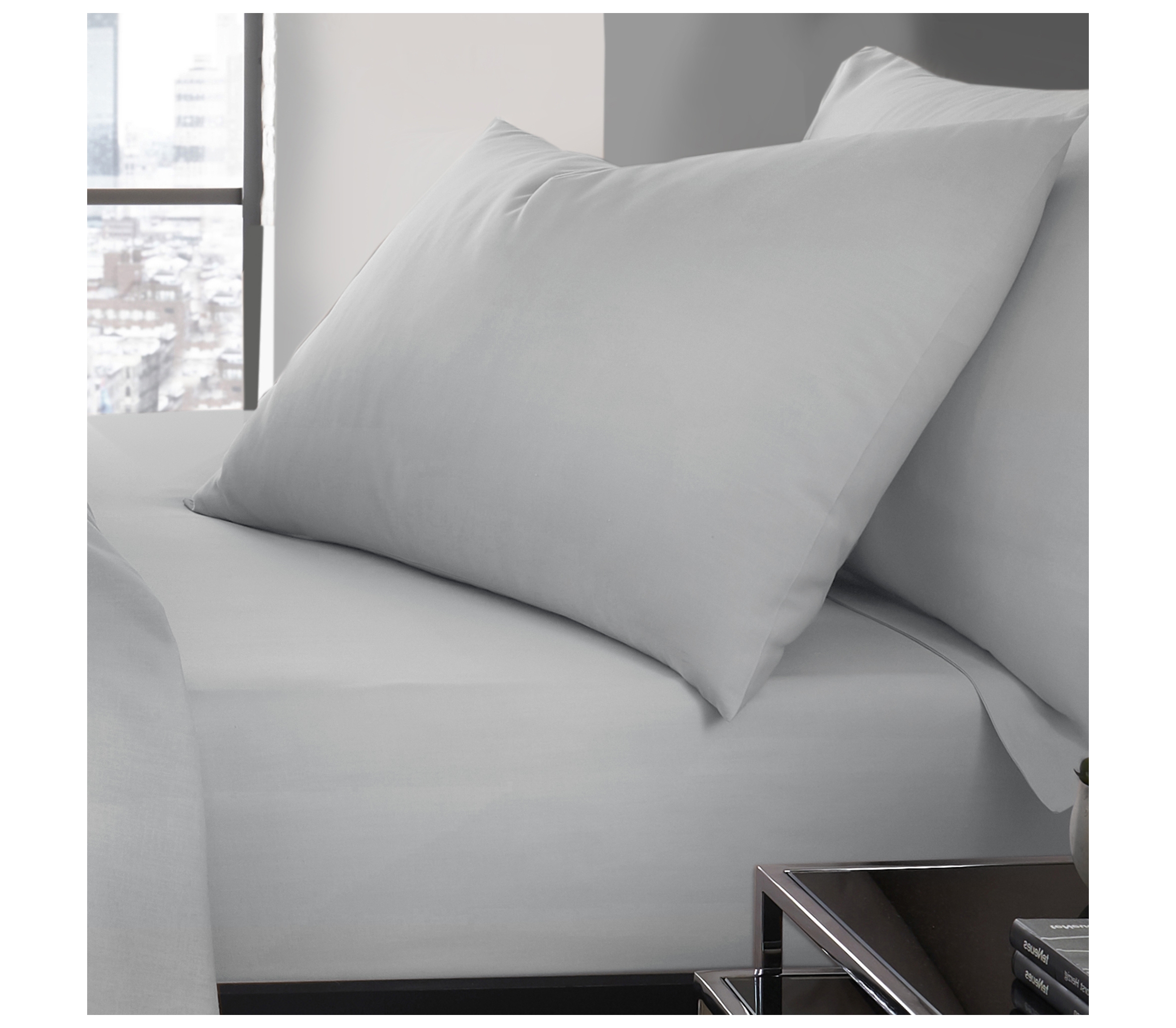 Serene Plain Dye Silver Housewife Pillowcase (Single Pack) J