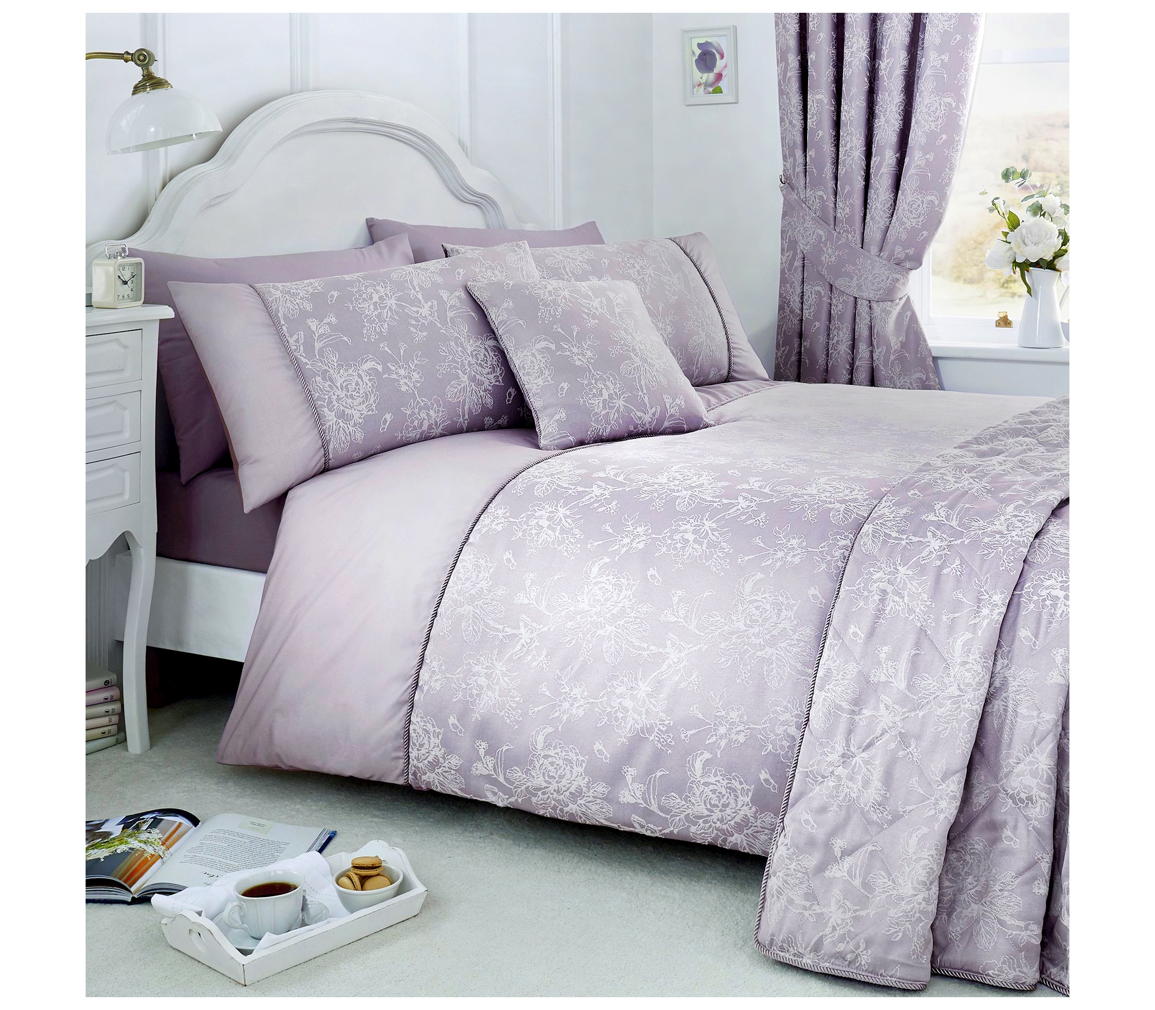 Serene Jasmine Lavender Duvet Cover Set J Rosenthal & Son