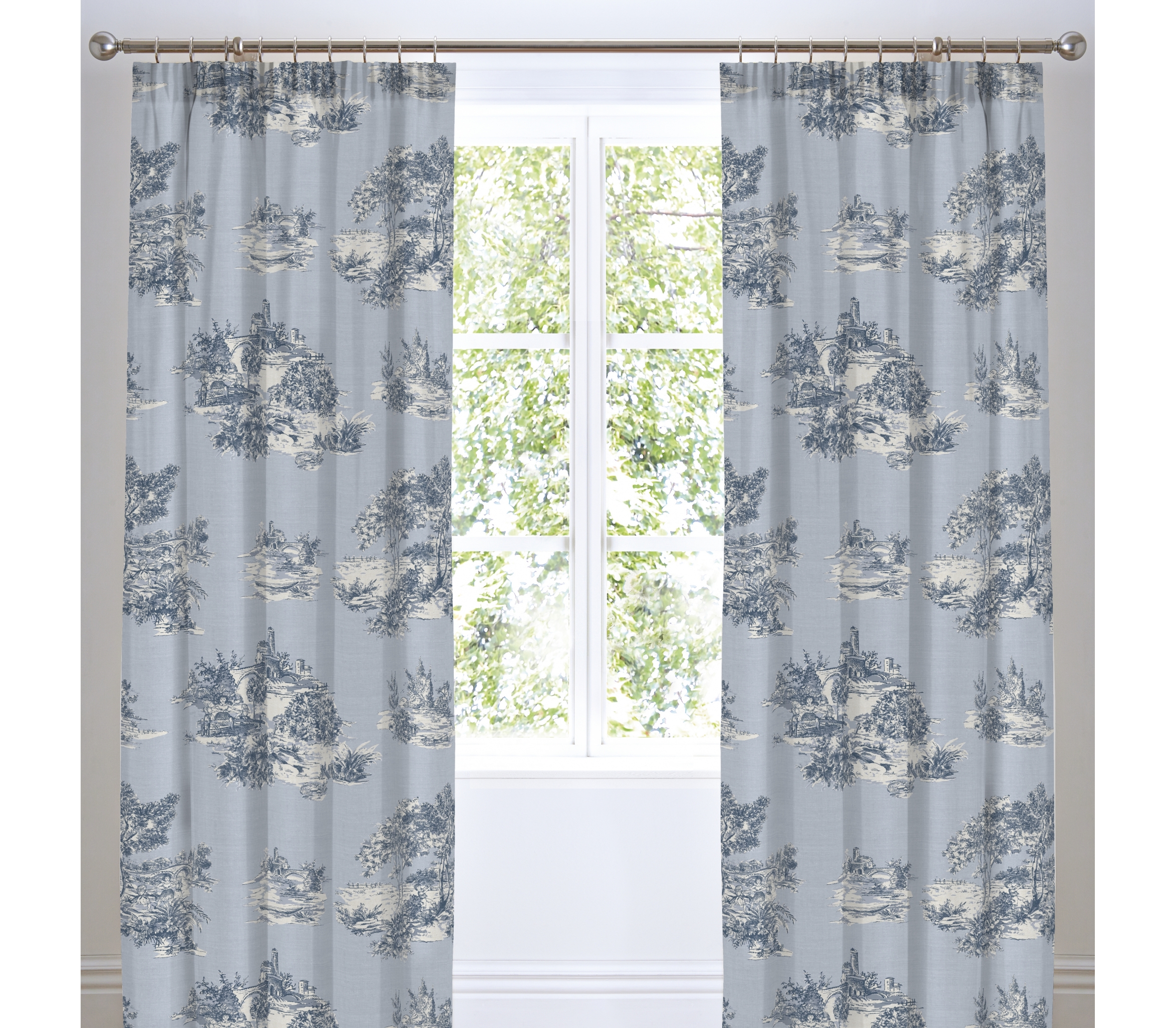 Dreams &-Drapes - Country Toile- Blue Curtains | J Rosenthal & Son