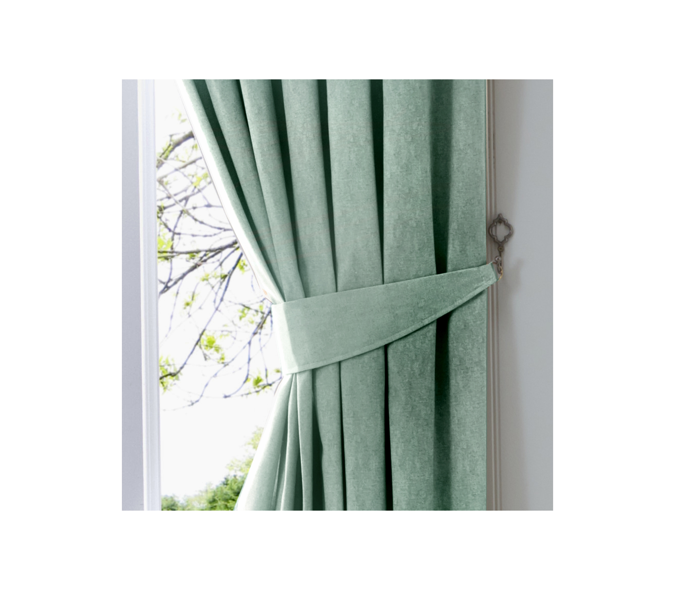 Fusion Dijon Duck Egg Curtain Tiebacks J Rosenthal Son