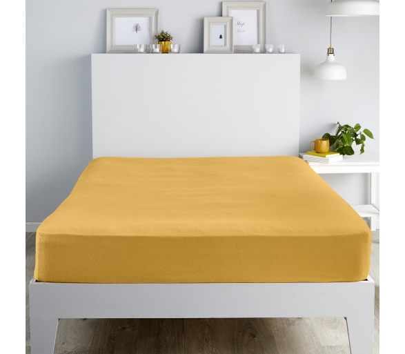 Fusion Brushed Ochre Fitted Sheets J Rosenthal & Son
